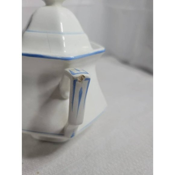 Antique Sterling China Courtship of Miles Standish-Sugar Bowl with Lid- RARE 191 - Picture 5 of 10